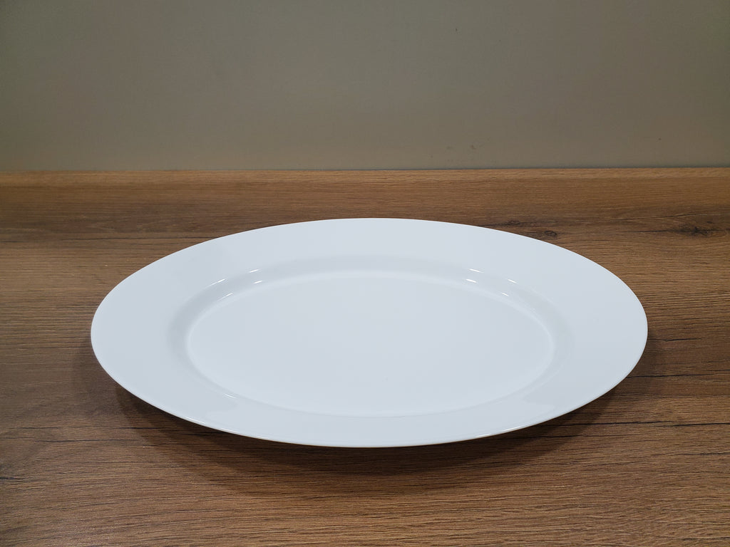 Plain White 14" Marble Large Dish - 1-Piece (NRYP140)