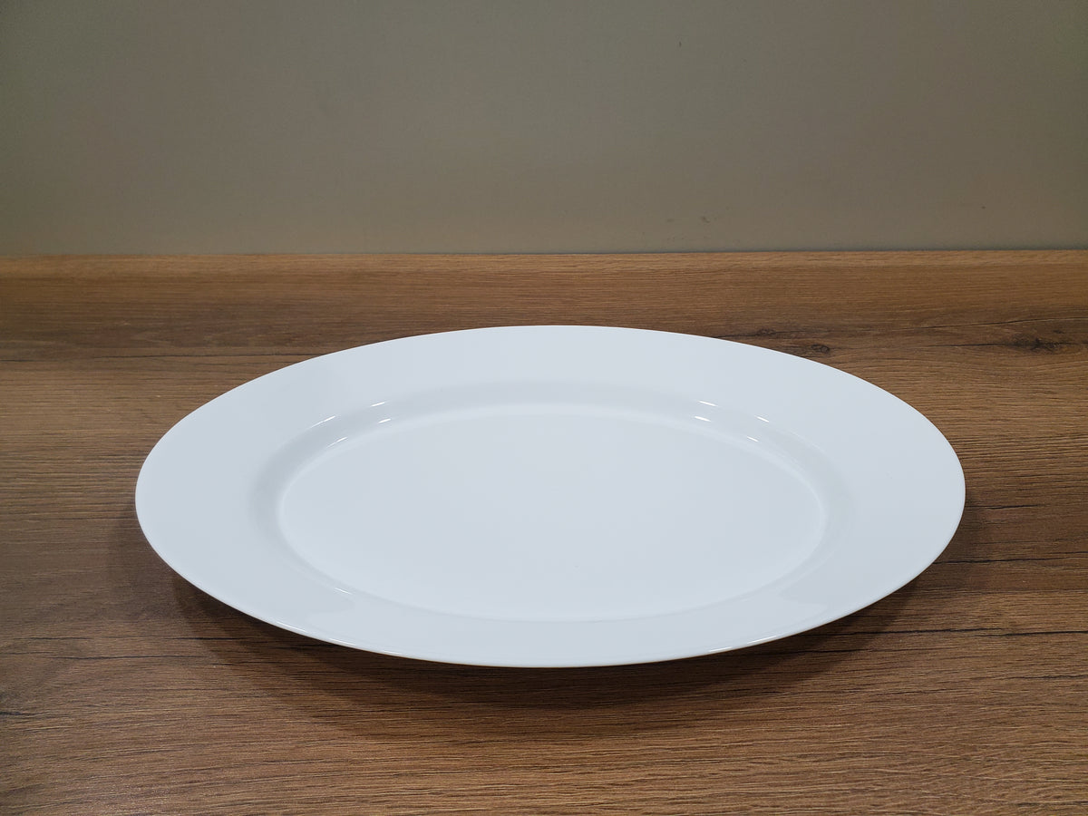 Plain White 14" Marble Large Dish - 1-Piece (NRYP140)