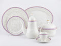 61-Piece Lavender Paisley & Damask Porcelain Dinner Set for 8