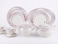 61-Piece Purple & Gold Ornamental Porcelain Dinnerware Set for 8