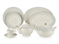 61-Piece Blue & Gold Damask Porcelain Dinnerware Set for 8