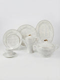 White Floral Pattern Ceramic Dinner Set 61Pcs – 8 Person