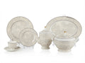 61-Piece Elegant Grey Floral Porcelain Dinnerware Set for 8
