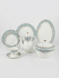 Blue Floral Border Ceramic Dinner Set 61Pcs – 8 Person