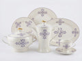 61-Piece Royal Blue Floral Porcelain Dinner Set for 8